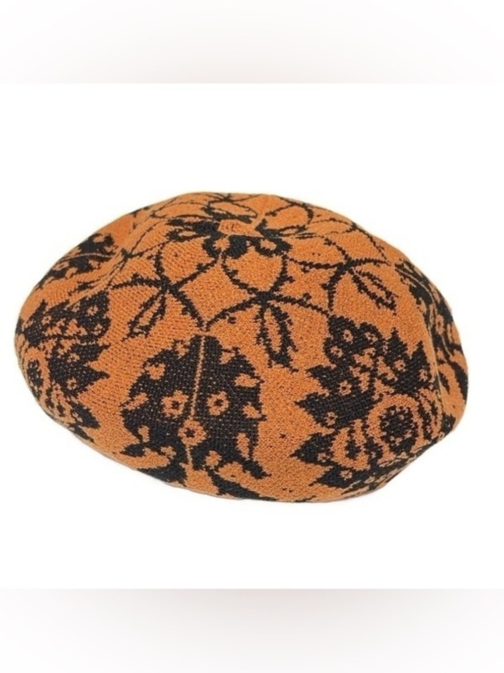 Vivienne Westwood y2k orange & black orb beret hat
